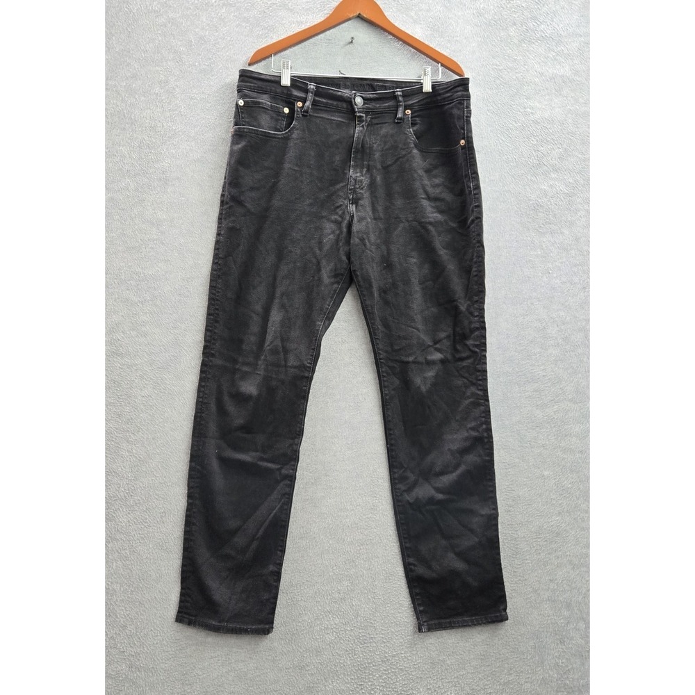 American Eagle Men Jeans 36X32 Black Denim Airflex 30" Inseam